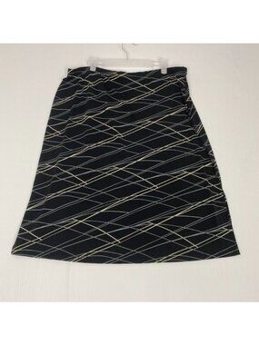 Merona Womens Black  striped mini skirt women's Size XL‎ Stretch elastic waist